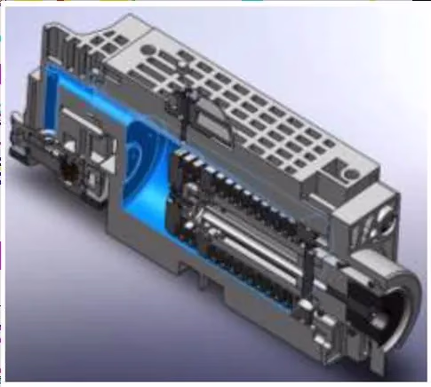 Cutaway of the Alfa patented variable-volume dosing pump